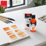 India Waterproof Drawing Ink Orange 100ml | Permanent Lightfast Artist Ink for Calligraphy, Airbrush, Illustration & Fabric Painting