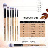 Isomars Blending Brush Studium - Set of 6 - Professional Artist Brushes for Soft Blending & Shading Ideal for Watercolor, Acrylic, Oil Painting and Ink Transitions - Sizes - 1,2,4,6,8,10