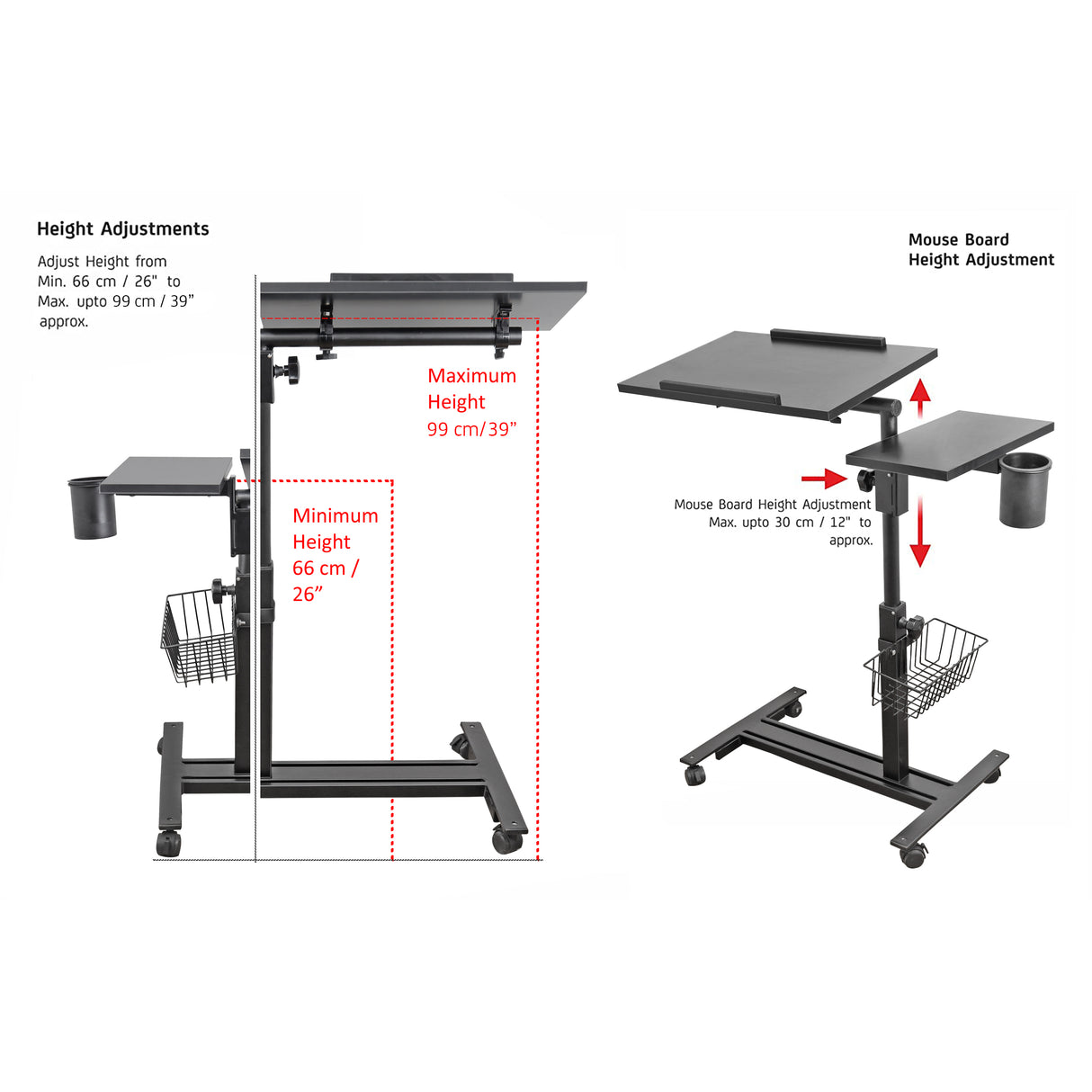 Isomars Multipurpose Study / Laptop Table - LDM3BLACK