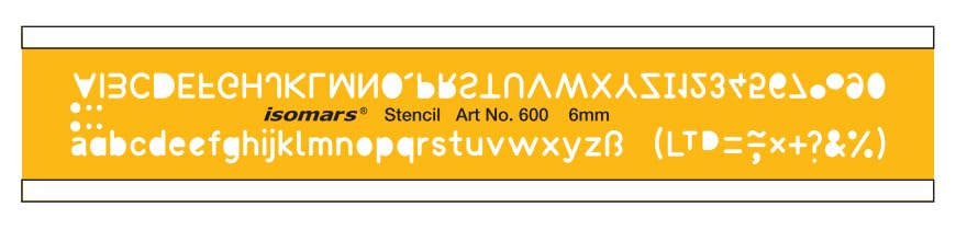 Isomars Alphabet Numbers Lettering Template Stencil - 6mm