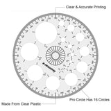 Isomars Pro Circle Small (16 Circles), Pro Circle Big (25 Circles), Circle Template, Parabola Template, Geometry Template, Combination Template | Ideal for Mandala Art | Engineering & Architect Drafting Students