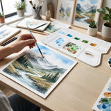 Color Mixing Palette & Round Paint Brushes