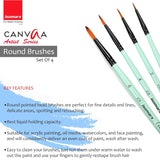 Isomars Acrylic Paint 12ml - Set of 12 Vibrant Pigminted & Fadeproof Colours 4 - Includes Round Canvaa Brush - Set of 4 ARTIST SERIES - For Canvas Painting, Scrap Book, Paper Board, Wood & Terracotta