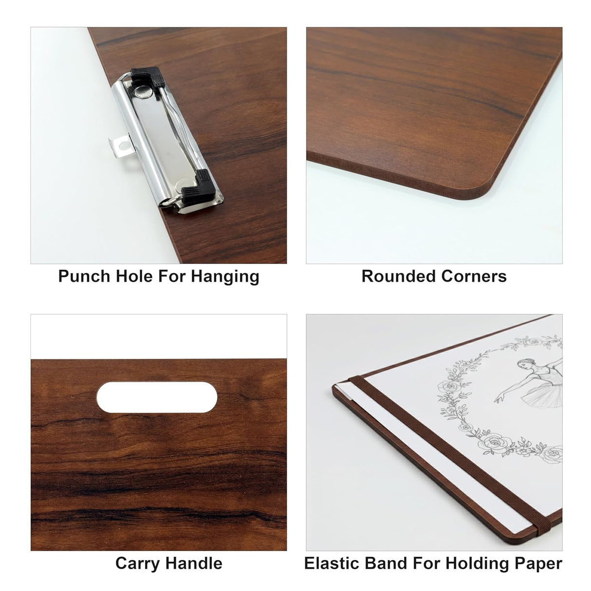 Isomars Drawing Sketch Board - 12" x 16" Portable for Artists, Students & Designers – Ideal for Drawing, Sketching, Drafting & Painting - Dark Brown (Dark Brown)