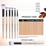 Isomars Studium Flat Blending Brush Set of 6 for Artists – Professional Paint Brushes for Blending & Smooth Transitions – Ideal for Watercolor, Acrylic & Oil Painting – Sizes 1, 2, 4, 6, 8, 10