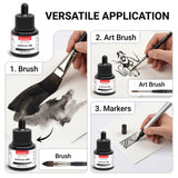 Isomars Acrylic Ink White & Black Combo 35ml Each with Dropper