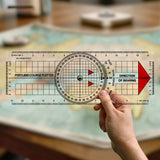 Isomars Marine navigation set with Portland course plotter and brass divider for accurate chart plotting and distance transfer