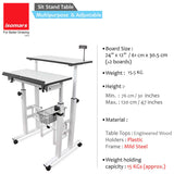 Isomars 24"/61cm Wide Made In India Desktop & Laptop Multipurpose Adjustable Table & Computer Workstation - Useful for Using Gadgets Like Desktop, Laptop, Tab/iPad etc (White)