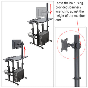 Isomars Desktop & Laptop Multipurpose Table and Adjustable Height & angles, Computer Workstation, Monitor Arm Pipe - Useful for Using Gadgets Like Desktop, Laptop Made In India (Black)