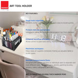 Durable Plastic Desktop Organiser with Angled Compartments for Creative Tools Storage