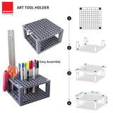 Isomars Creative Art Tools Holder | Brush Holder Stand | Sketching & Pencil Stand | Desktop Organiser for Office & Art Supplies Stationery | Without tools (Grey)