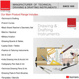 Isomars Drawing Drafting Board Table - Scholar with Parallel Ruler A1 White Laminated Board 25.5"x35" and Drafting Metal Stool Set | Complete Engineer, Draughtsman. Architects Drafting Set