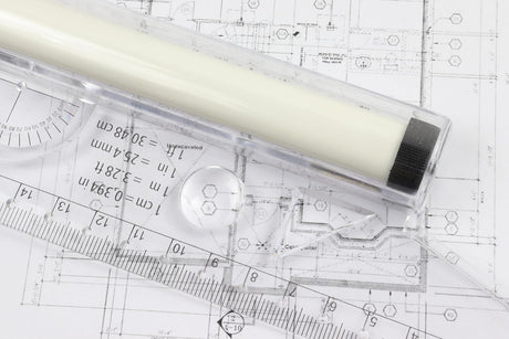 All in One Architect Engineering Drafting Ruler with Rolling Measurement Guide