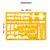 Isomars Designing Templates Combo Set of 11 | Architectural, Engineering & Interior Design Drafting Templates with Broad Scale Ruler for Technical Drawing, CAD Sketching & Planning