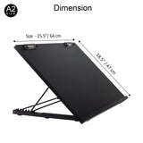 Isomars A2 Drawing Board 25.5 x 18.5" | Adjustable Angle – Black