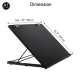 Isomars A1 Drawing Board 25.5 x 35" | Adjustable Angle – Black