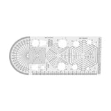 Isomars Engineering Template, Clear Plastic, 180° Protractor, Markings in cm/mm, for Engineering Students