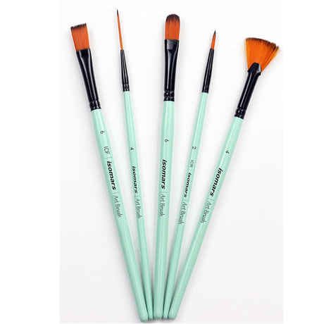 Filbert Fan Round Liner Flat and Round Brush Combo for Acrylic Oil Watercolor