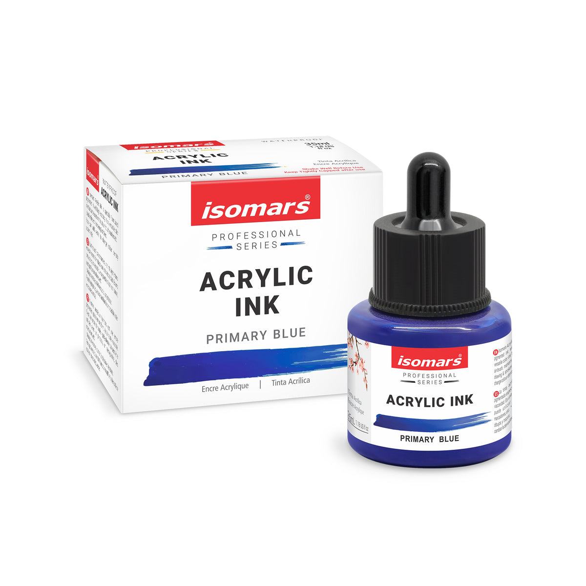 Isomars Acrylic Ink Blue 35ml with Dropper for Art & Drawing