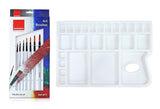 Color Mixing Palette & Round Paint Brushes