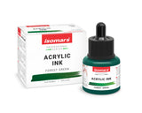 Isomars Professional Acrylic Ink Forest Green 35 ml, Waterproof Dropper