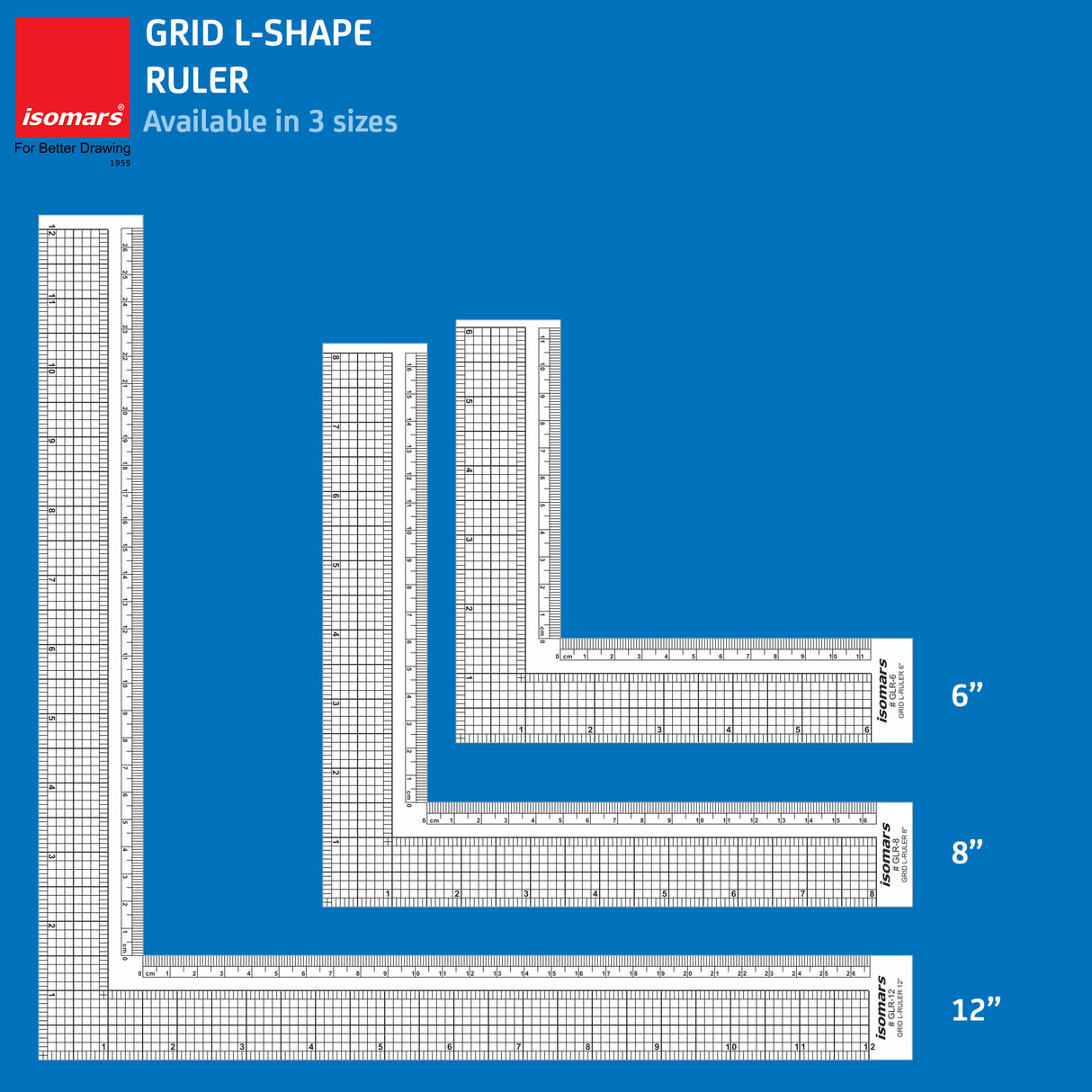 Isomars Grid L - Ruler 6" For Tailoring and General Purpose |Quilting Rulers for Fashion Designing