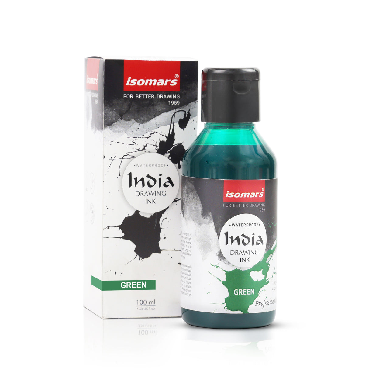India Waterproof Drawing Ink - 100ML Fadeproof, Non-Toxic, Professional Art Supplies