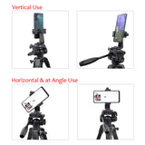 Isomars Tripod Mobile Holder Adjustable- for Smartphones & iPhones (Black) with 360° Rotational Working Angles & Adjustable Angles Use The Knob to Attach/Detach Mobile Phones