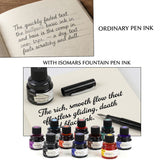 Isomars Fountain Pen Ink Set of 10 Colors, 65ml Each Bottle, Quick Drying, Non-Clogging Formula, Smooth Ink Flow, Vibrant Archival Inks for Fountain Pens, Calligraphy & Writing