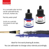 Isomars Acrylic Ink Black & Blue Combo, 35ml Each with Dropper