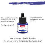 Isomars Acrylic Ink Blue 35ml with Dropper for Art & Drawing