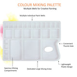 Color Mixing Palette & Round Paint Brushes