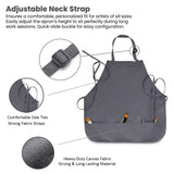 Isomars Canvas Painter's Apron with Adjustable Strap & Tool Pockets for brushes, tools, and art supplies