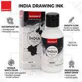 India Waterproof Drawing Ink White 100ml | Permanent Lightfast Artist Ink for Calligraphy, Airbrush, Illustration & Fabric Painting