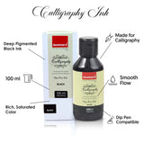 ISOMARS Calligraphy Dip Pen Ink Black, 100ml, Rich Pigmented Ink