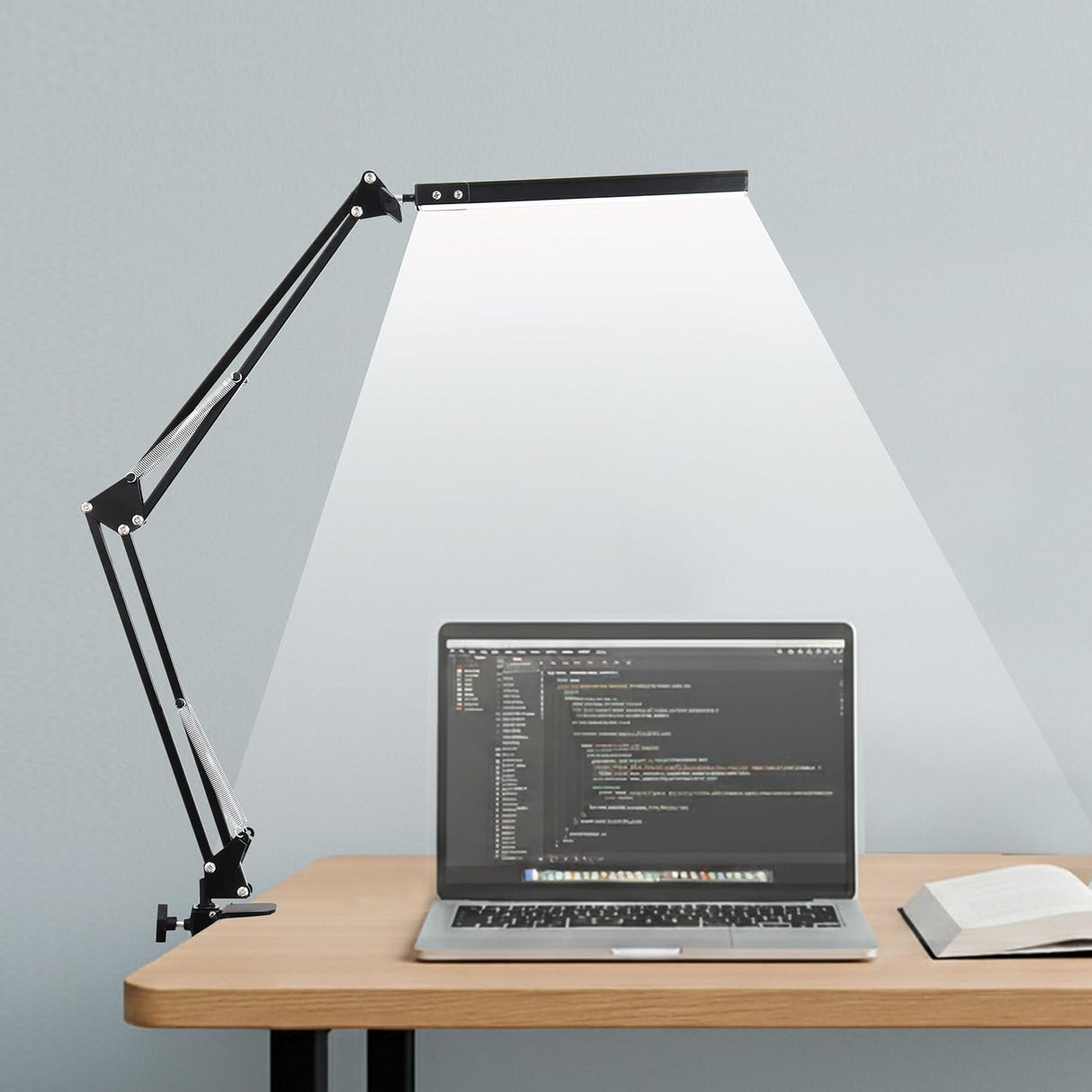 ISOMARS LED Desk Lamp with Adjustable Angle and Clamp 12 Inch Overhead USB Study Light