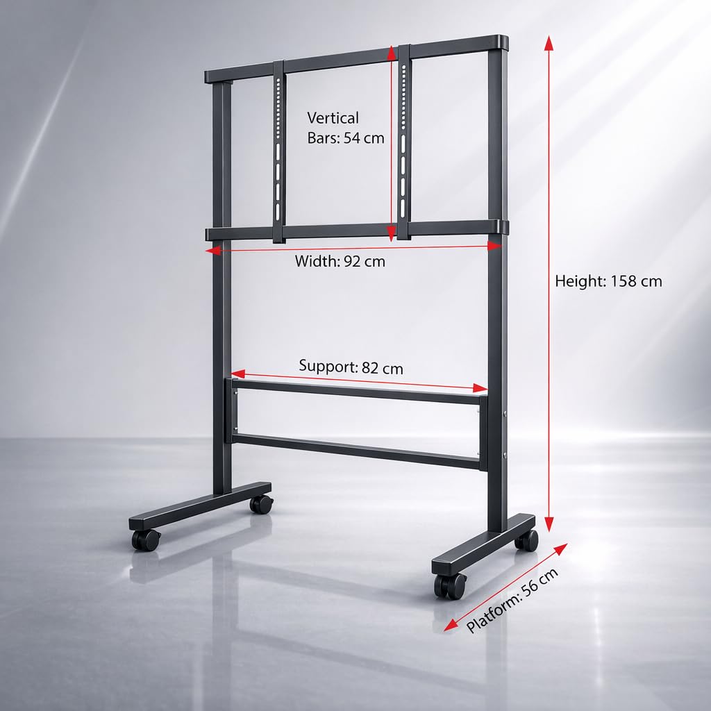 ISOMARS Mobile Television Floor Stand with Shelf for Home Office and Conference Use