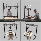 ISOMARS Overhead Mobile Photography Rig with 10 Height Levels Adjustable Frame