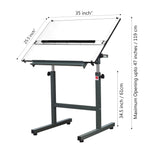 Isomars Olive Green Drawing Board Table - Scholar A1 White Laminated Board 25.5"x35" with Parallel Ruler and Drafting Olive Green Metal Stool Set | Complete Engineer, Draughtsman, Architects Set