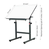 Isomars Scholar Drawing Table with Stool & A1 Double-Sided Laminated Drawing Board | Height Adjustable Drafting Table | 0–180° Tilt for Artists, Architects & Designers(Green)