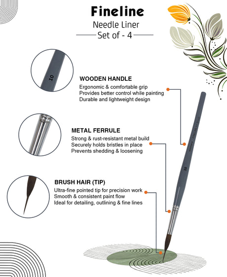 Professional Fine Line Art Brushes For Miniature Painting And Illustration Work
