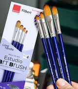 Isomars Estudio Filbert Paint Brushes for Acrylic Watercolor Oil Gouache and Mixed Media