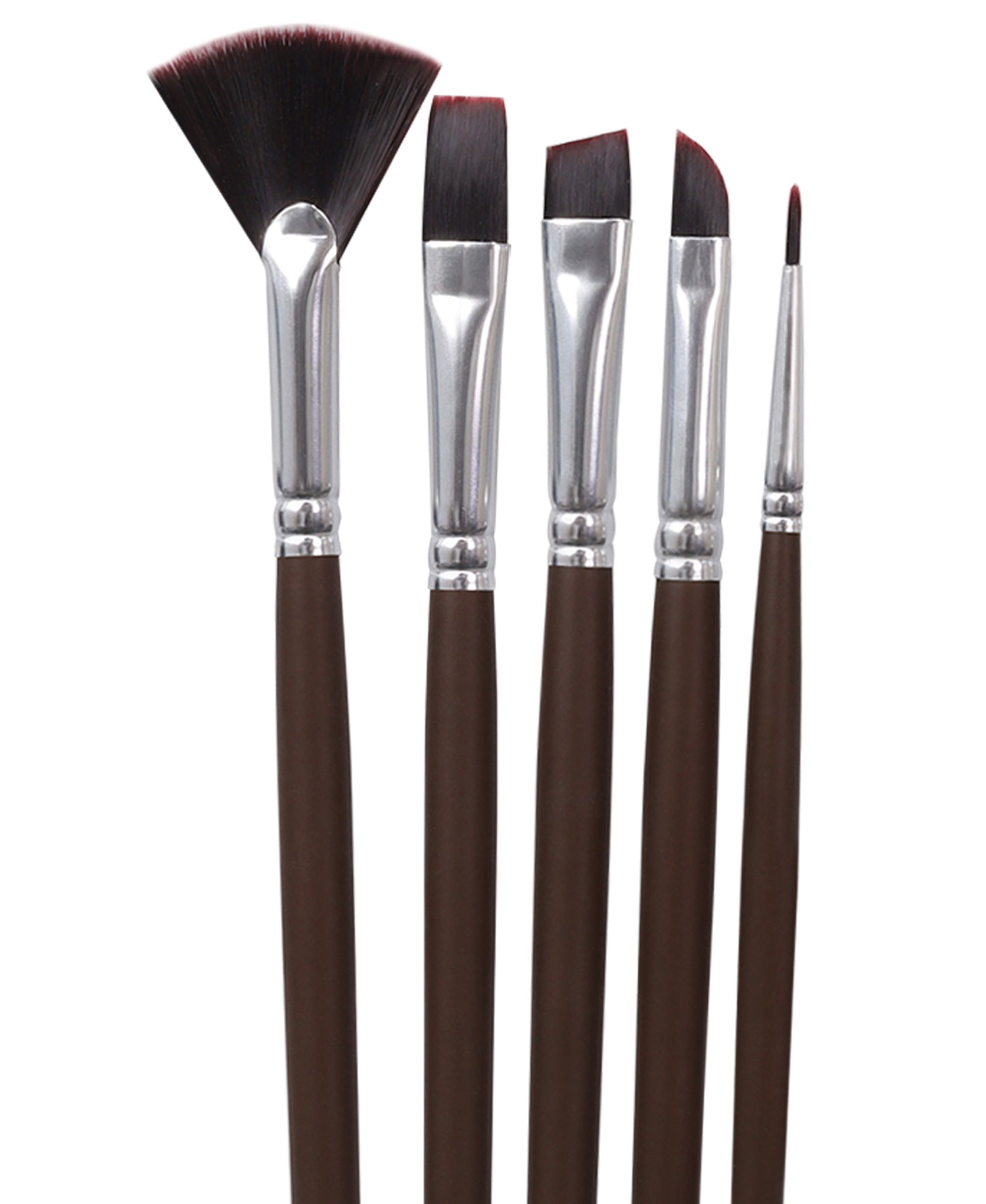 Isomars Extra Long Handle Artist Mix Paint Brush Set Of 5 For Acrylic And Watercolor Painting