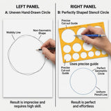Isomars Giant Circles Drawing Template, Large Circle Stencil for Engineering & Drafting, Precise Geometry Tool for Architects, Designers & Students, Transparent Plastic, Multiple Sizes