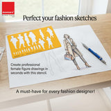 Isomars Human Figure Male & Female Template Combo, Multi Scale Architectural People Stencil Set with 40 Human Silhouettes in 1:20, 1:25, 1:100, 1:125 & 1:175 for Architecture, Interior Design, Urban Planning & Blueprint Rendering