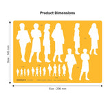 Isomars Human Figure Male & Female Template Combo, Multi Scale Architectural People Stencil Set with 40 Human Silhouettes in 1:20, 1:25, 1:100, 1:125 & 1:175 for Architecture, Interior Design, Urban Planning & Blueprint Rendering