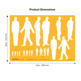 Isomars Human Figure Male & Female Template Combo, Multi Scale Architectural People Stencil Set with 40 Human Silhouettes in 1:20, 1:25, 1:100, 1:125 & 1:175 for Architecture, Interior Design, Urban Planning & Blueprint Rendering