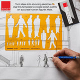 Isomars Human Figure Male & Female Template Combo, Multi Scale Architectural People Stencil Set with 40 Human Silhouettes in 1:20, 1:25, 1:100, 1:125 & 1:175 for Architecture, Interior Design, Urban Planning & Blueprint Rendering