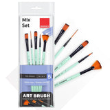 Isomars Paint Brushes Set of 5 Mixed Professional Synthetic Artist Brushes