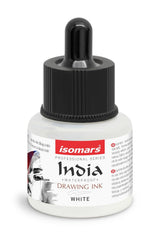 Isomars Permanent Waterproof White Artist Ink with Precision Dropper